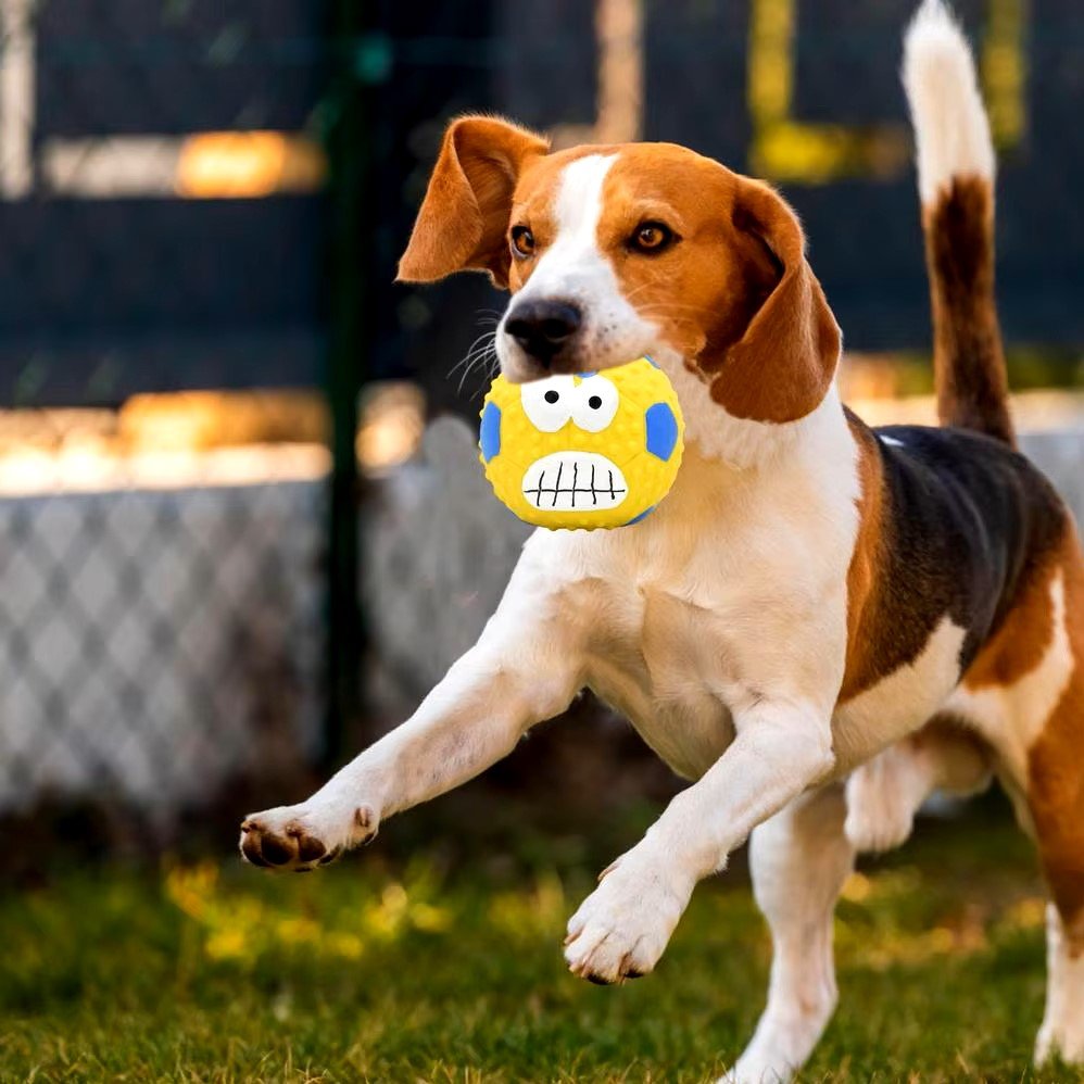 Balle pour Chien - DogBallLatex™ - Baseball Jaune - Paw Paradise Zone