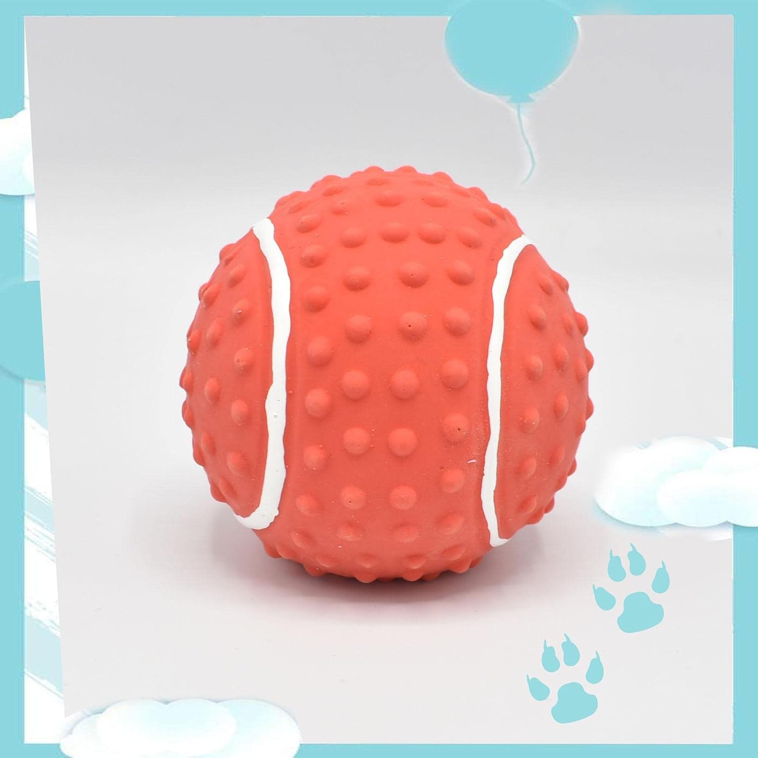 Balle pour Chien - DogBallLatex™ - Baseball Rouge - Paw Paradise Zone