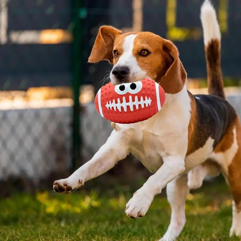 Balle pour Chien - DogBallLatex™ - Rugby Rouge - Paw Paradise Zone