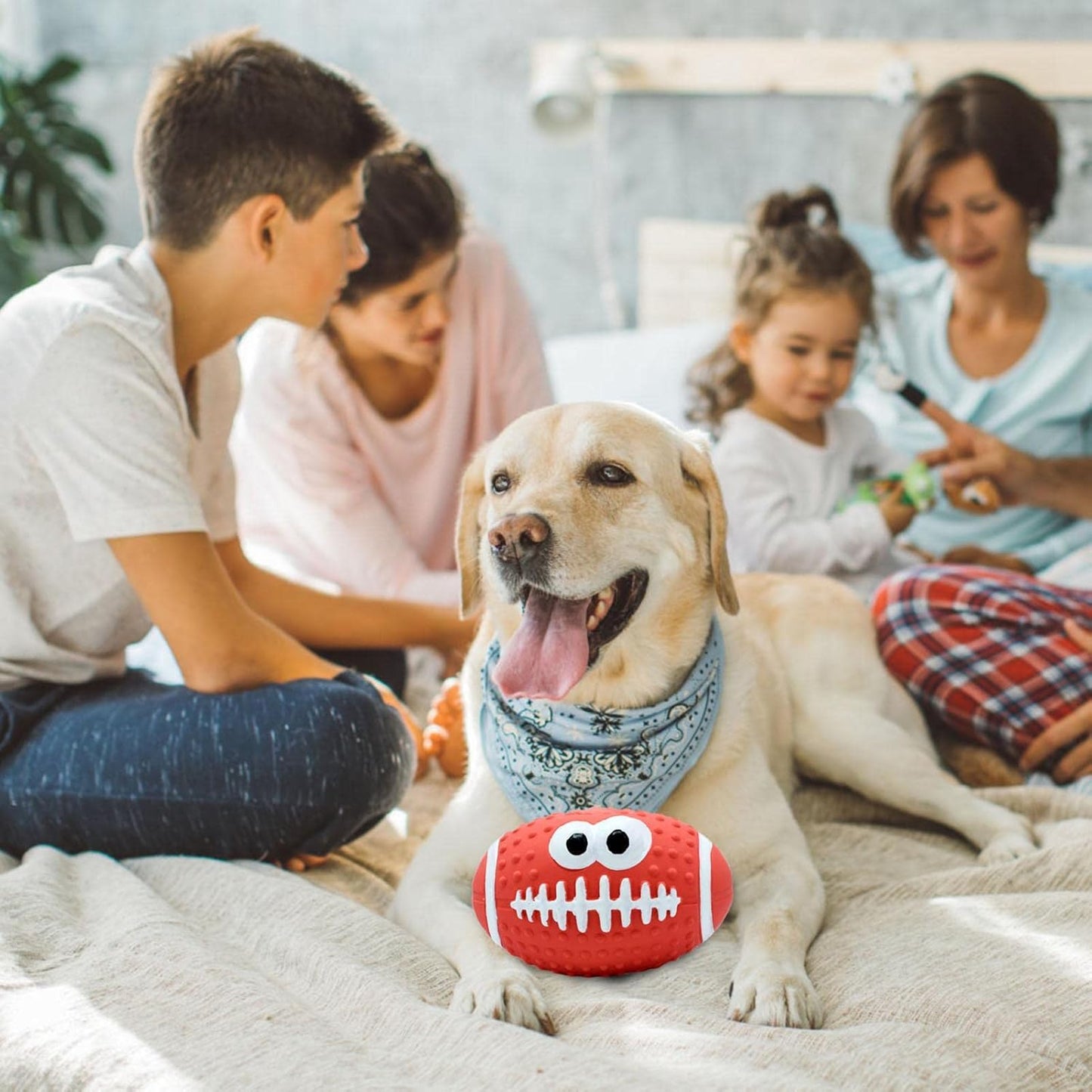 Balle pour Chien - DogBallLatex™ - Rugby Rouge - Paw Paradise Zone